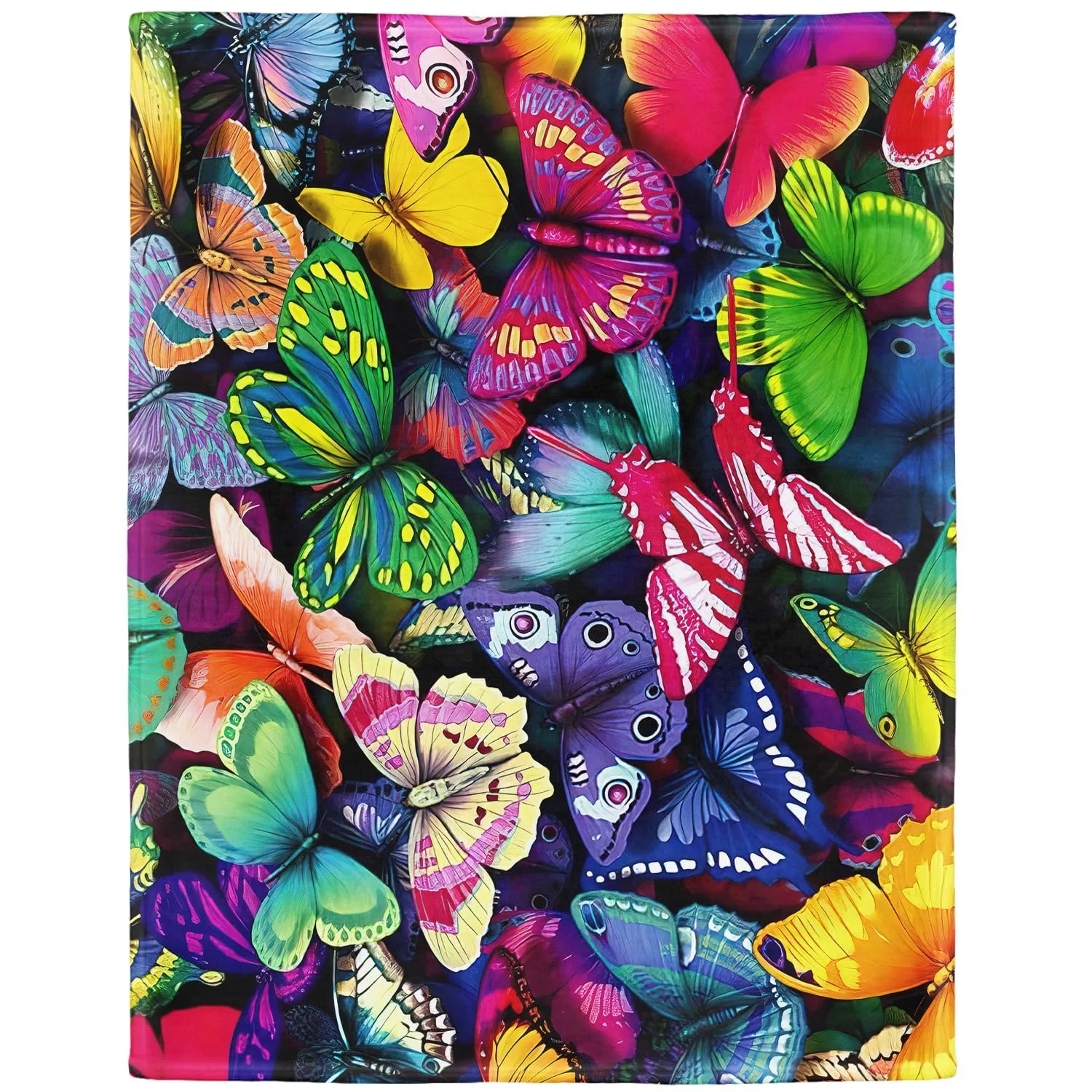Одеяло YISUMEI 150 x 200 см Разноцветная бабочка Красота Натуральный флис, фото №1