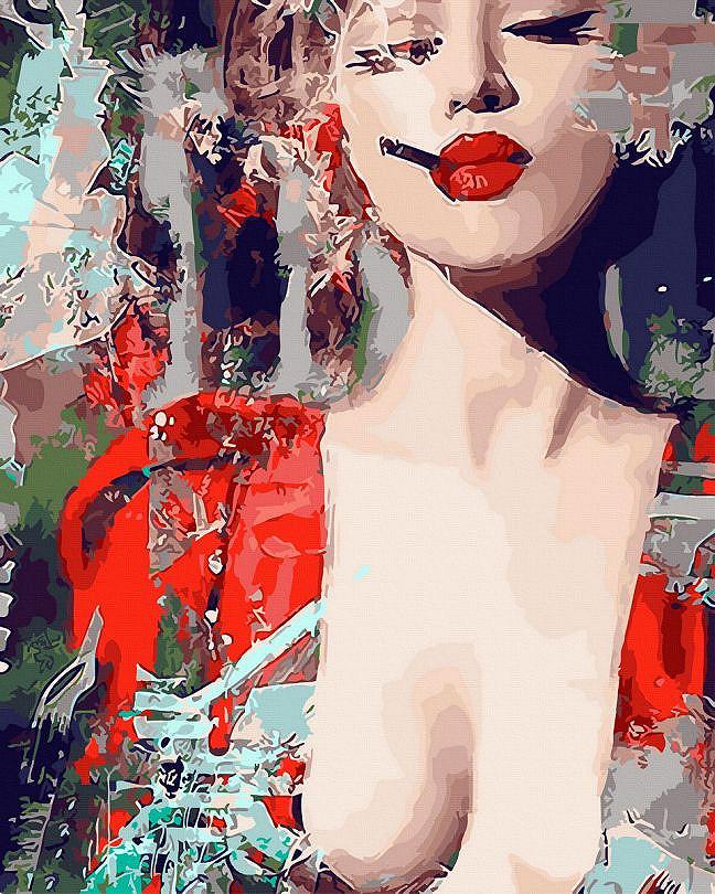 BK-GX31595 Набір розмальовка за номерами Спокуса Без коробки, фото №1