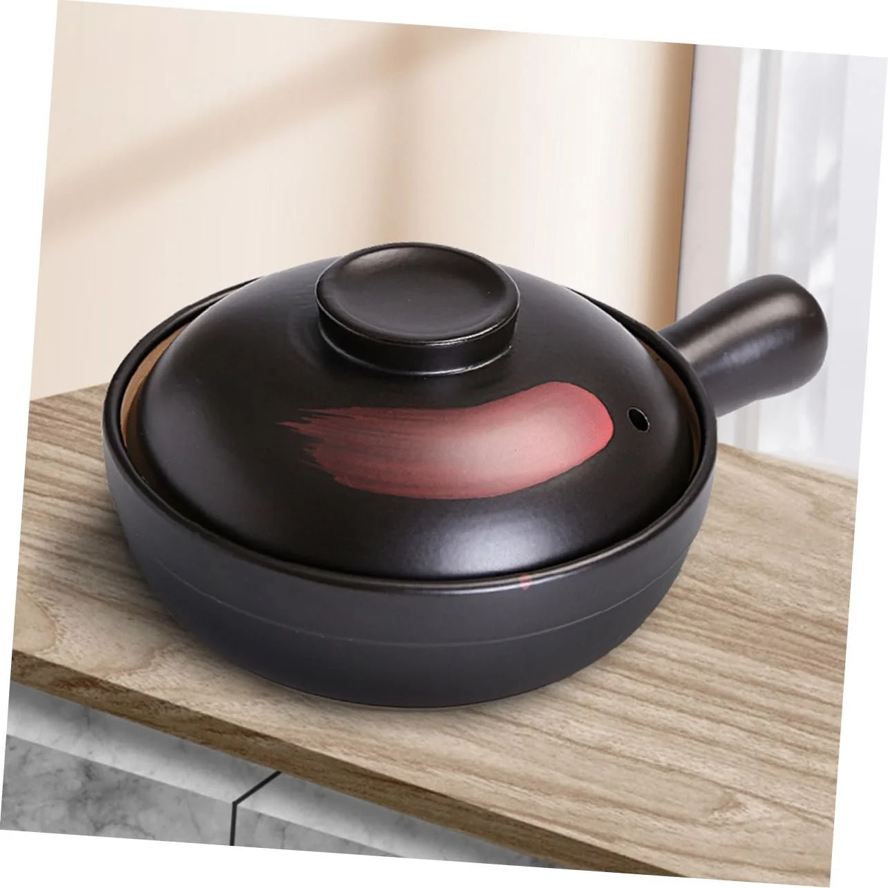 Горшок для приготовления Toyvian глиняный с ручкой термостойкий для газовой плиты, фото №5