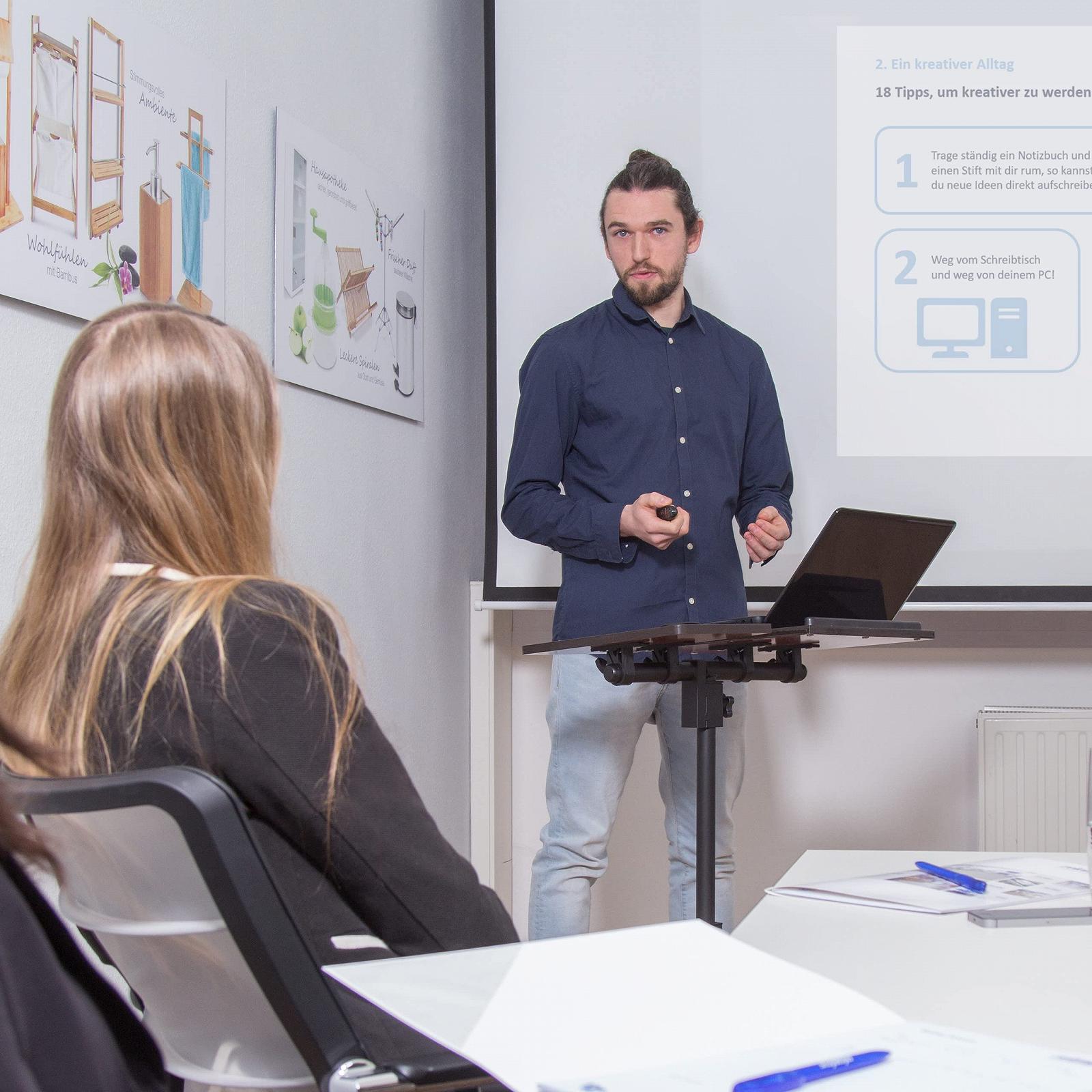 Подставка для ноутбука Relaxdays регулируемая по высоте, деревянная, черная, 95 x 60 x 40 см, фото №2