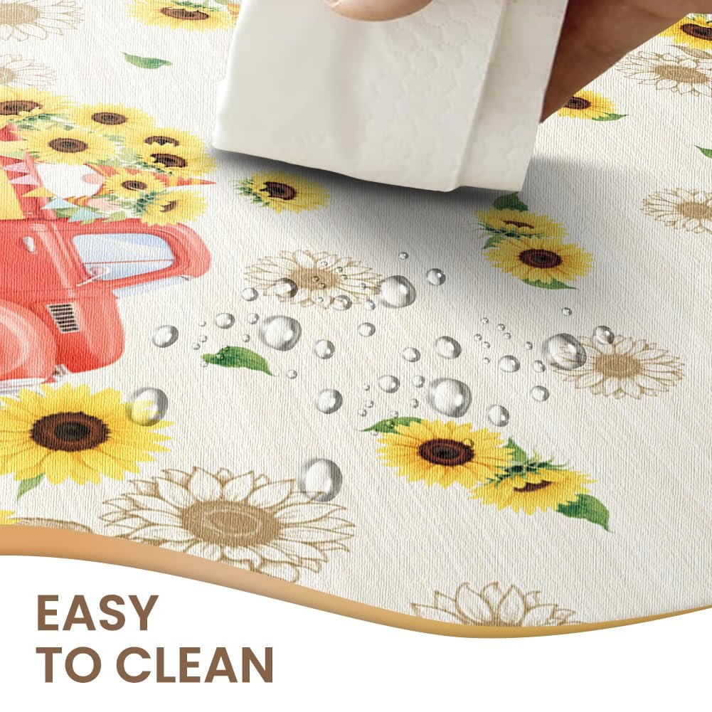 Скатертина ANATTASOUL Sunflower and Gnome Washable 213 x 152 cm Water-Repellent Autumn, фото №5