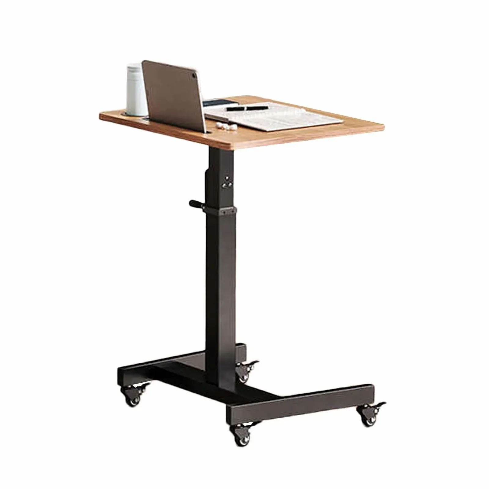 Напольная подставка для ноутбука, передвижной компьютерный столик, регулируемая стальная подставка, для офиса, дома, улицы с слотом для карт, фото №1