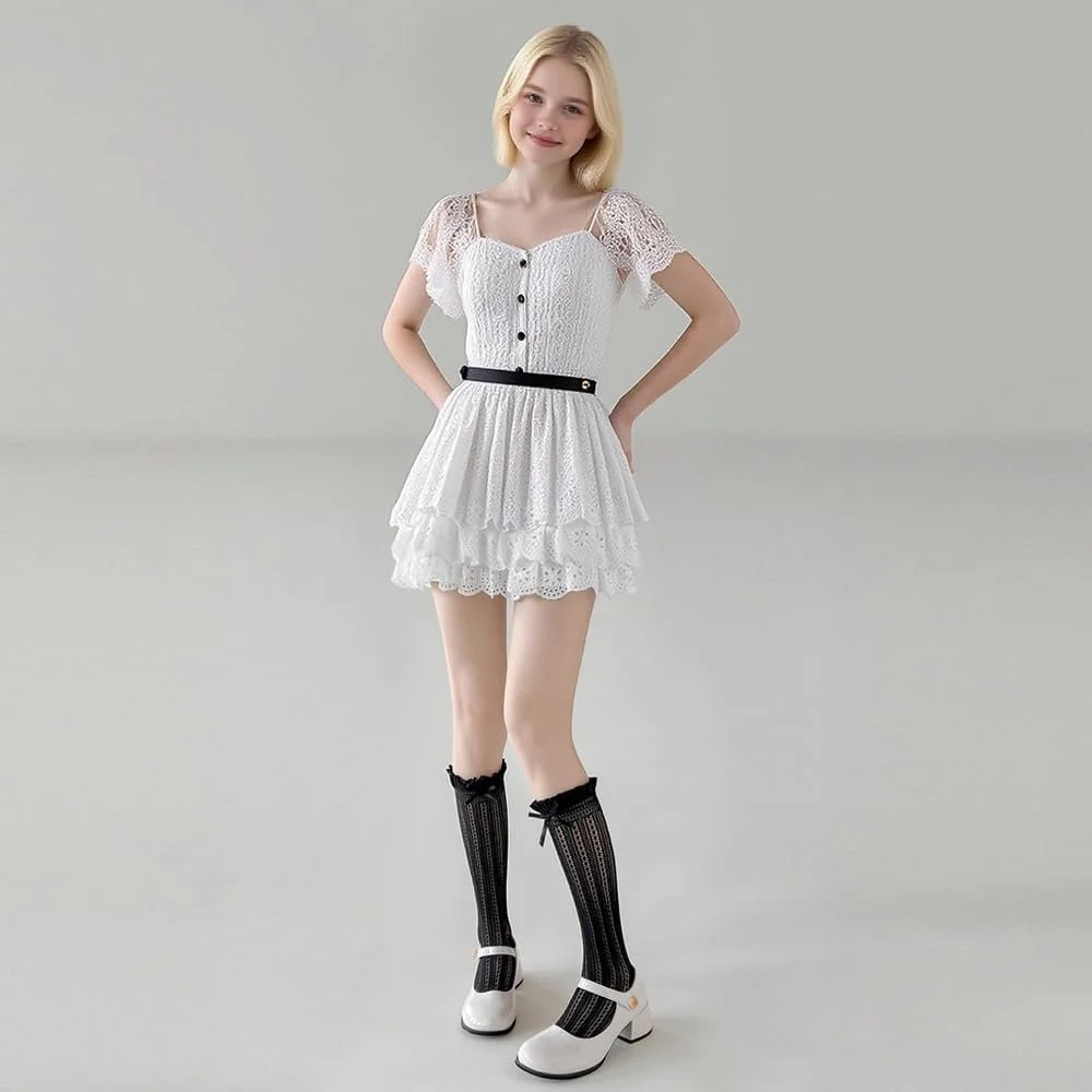 2 пари жіночих костюмних панчіх з бантами та мереживом, фото №5 2 пари жіночих костюмних панчіх з бантами та мереживом, фото №5