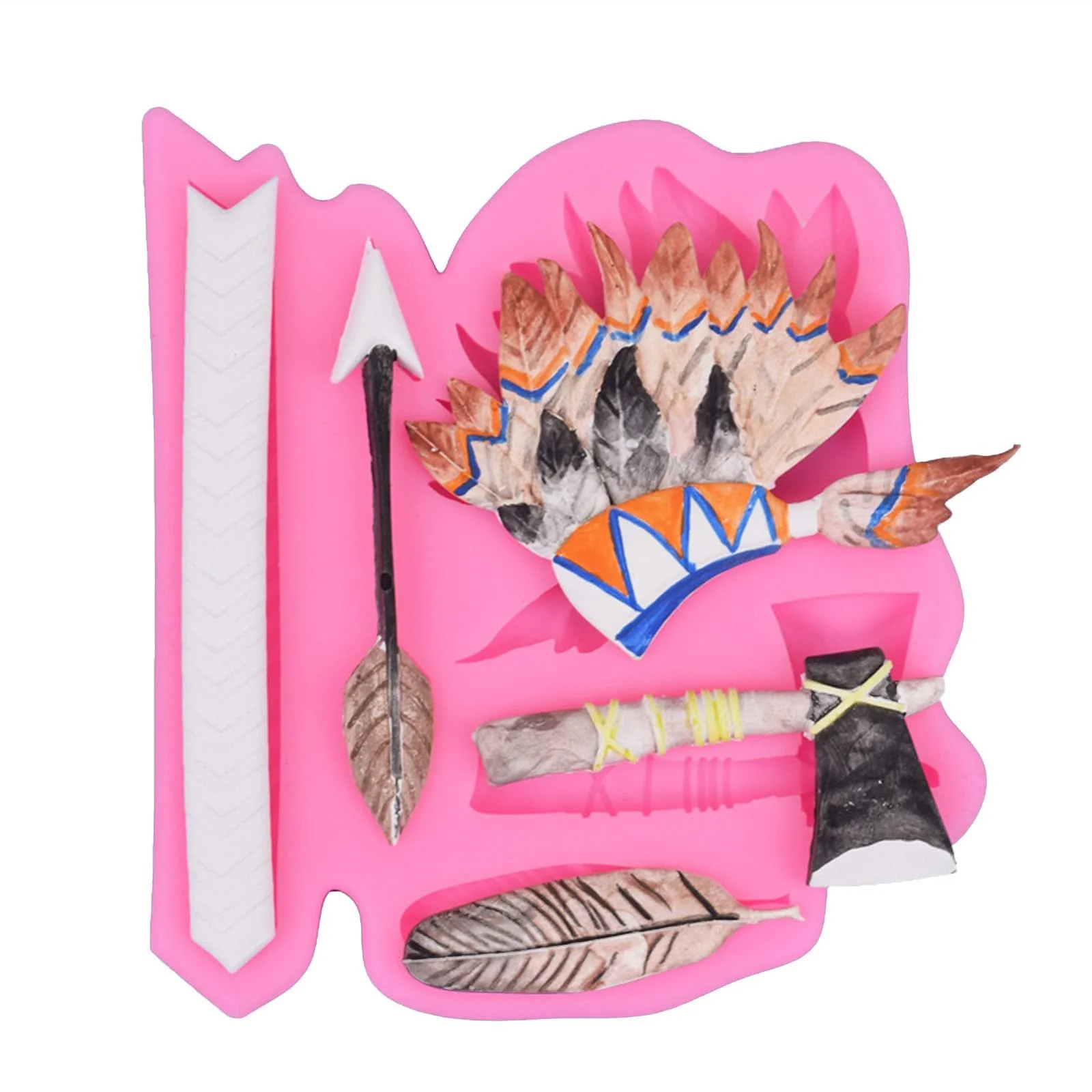 Форма силиконовая для выпечки и декора Arrow Feather Indian Headdress антипригарная, фото №2