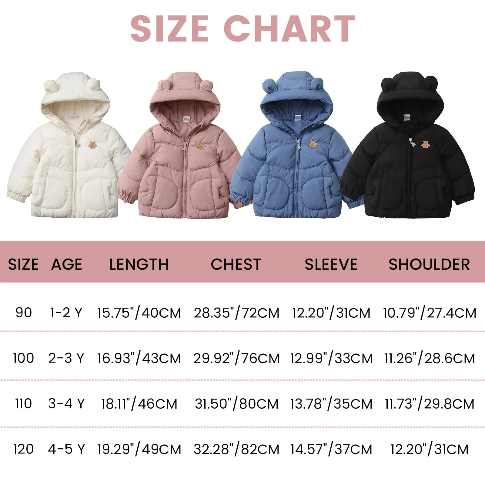 JiAmy Зимова куртка для малюків з капюшоном для хлопчиків і дівчаток, фото №7