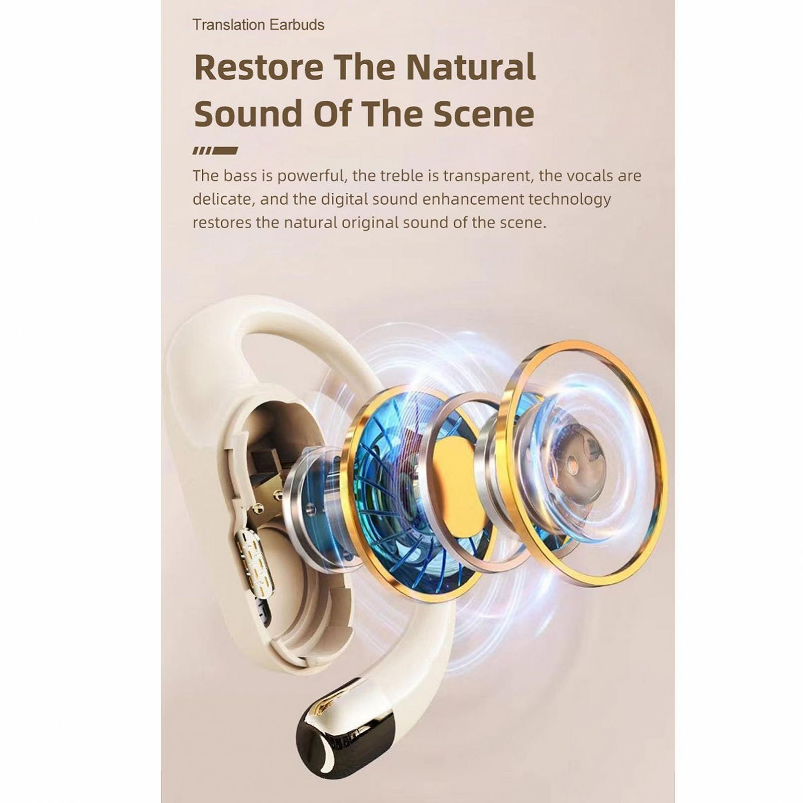 Навушники-перекладачі Bluetooth 5.3 144 мови онлайн 3 режими миттєвого перекладу голосу з додатком для Android Золотий, фото №5