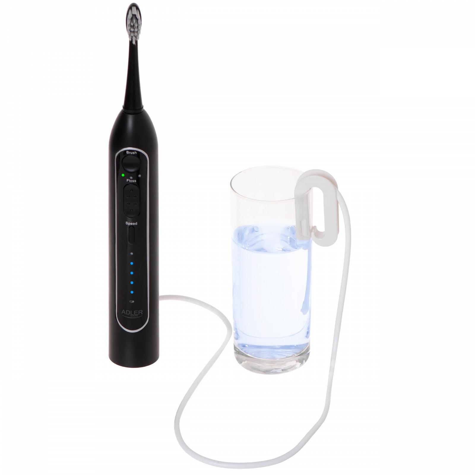Іригатор та звукова зубна щітка 2-в-1 ADLER Чорний, фото №7