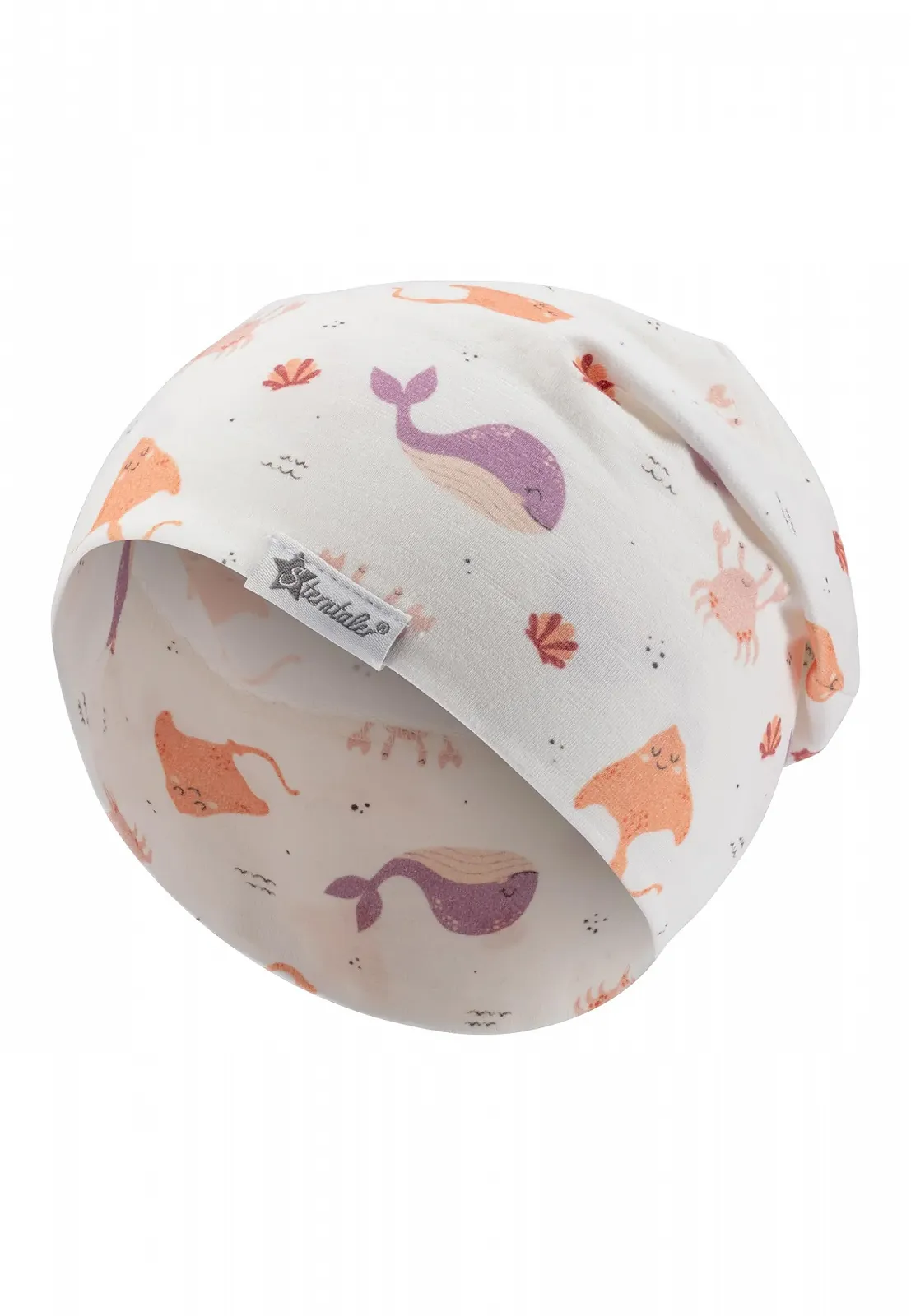Шапка Sterntaler Underwater из мягкого пламенного джерси с принтом морских животных, фото №1 Шапка Sterntaler Underwater из мягкого пламенного джерси с принтом морских животных, фото №1
