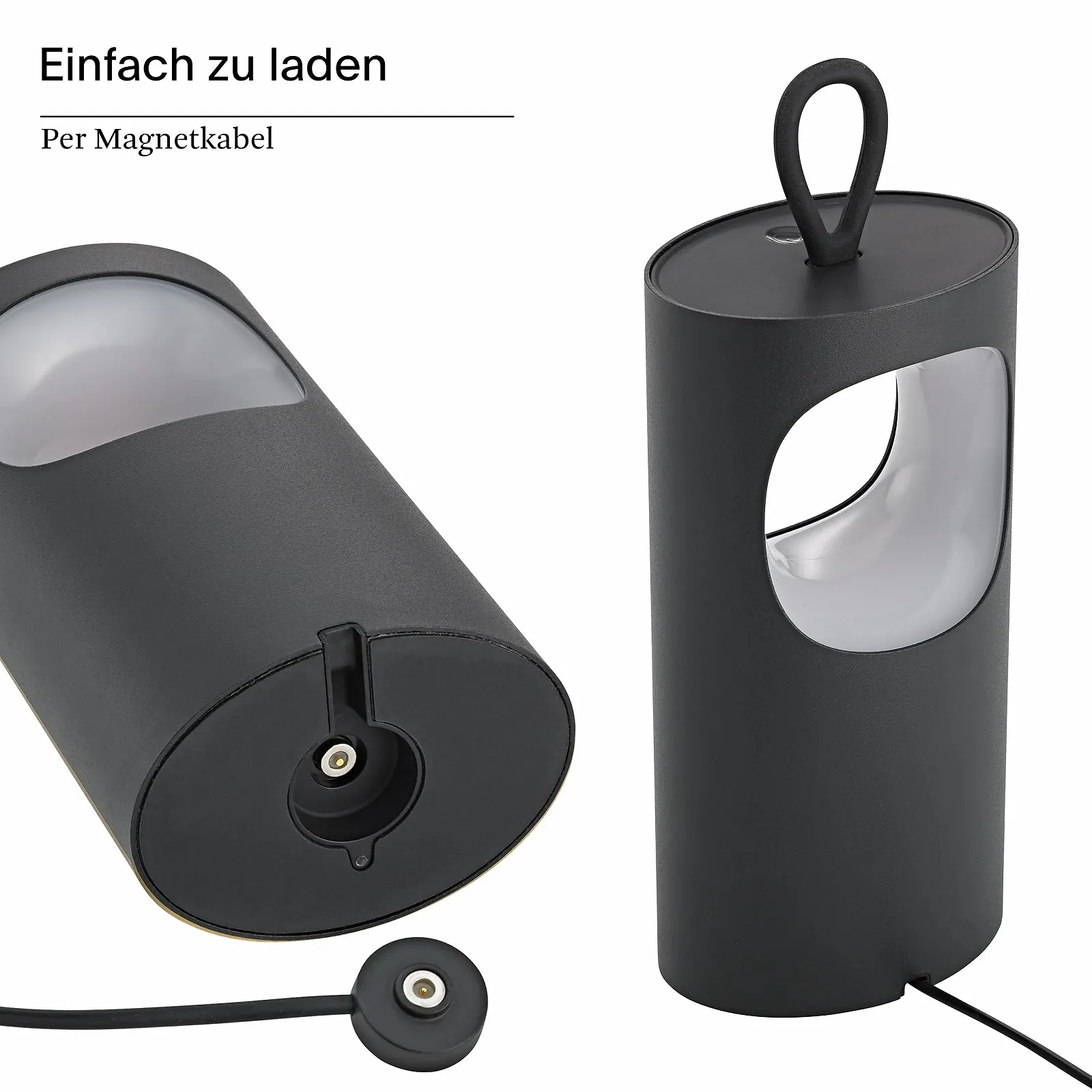 Настільна лампа SIGOR Lunari LED Акумуляторна Портативна Димована FlexMood (2200 K/2700 K) 16 см Night Black, фото №5