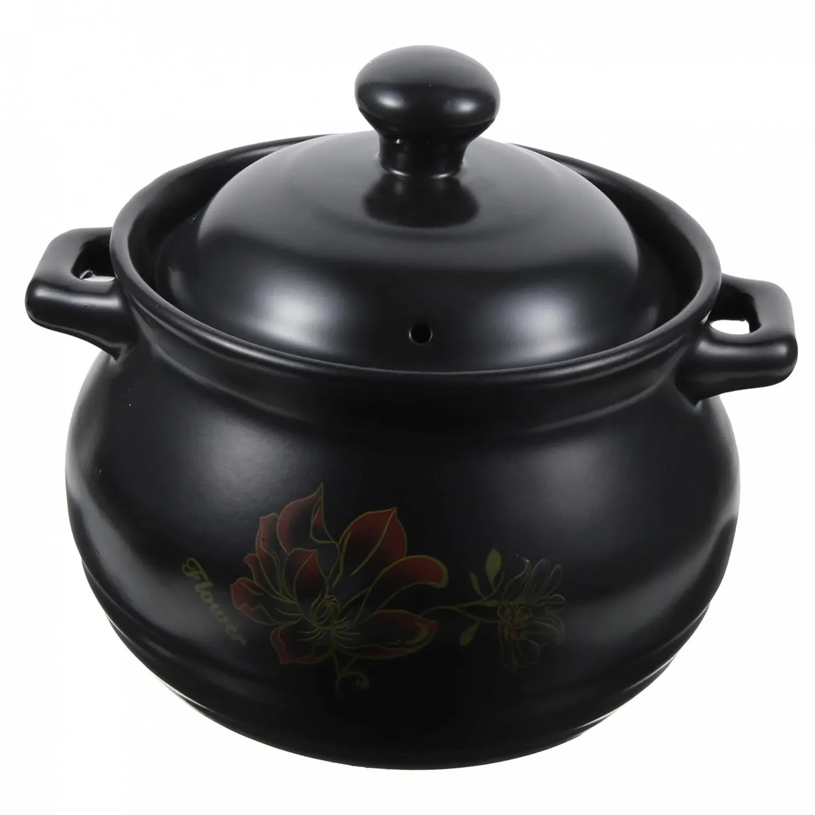 Каструля керамічна термостійка чорна, фото №1