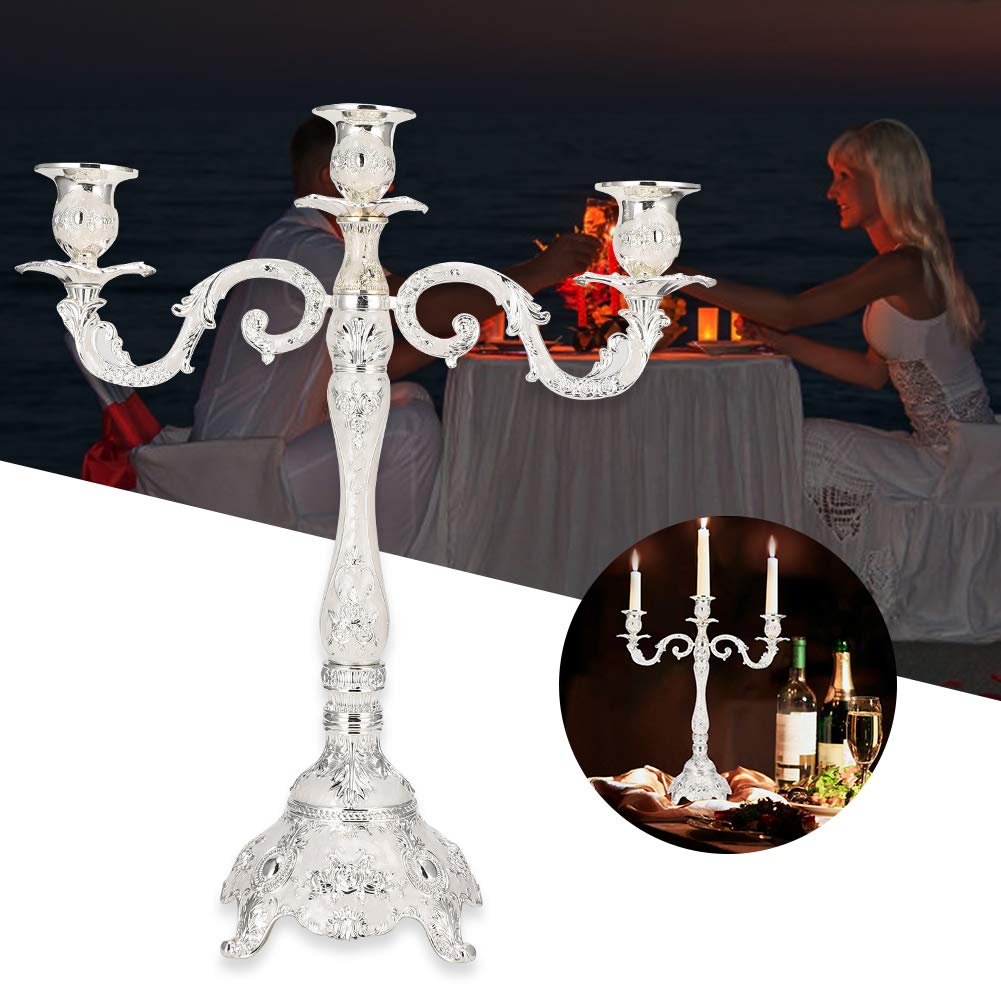 Подсвечник belupai 3-Arm Metal Candle Holder Серебряный, фото №4