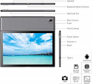 Планшет 10.1" Full HD Veidoo T20 Plus 4/64GB 4G 2-SIM 8 ядер Android 11 Серый synthetic.ua - Фото 1
