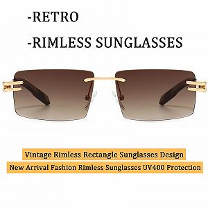 Солнцезащитные очки Ретро Без оправы Ggpyyon для мужчин и женщин Модные synthetic.ua - Фото 1