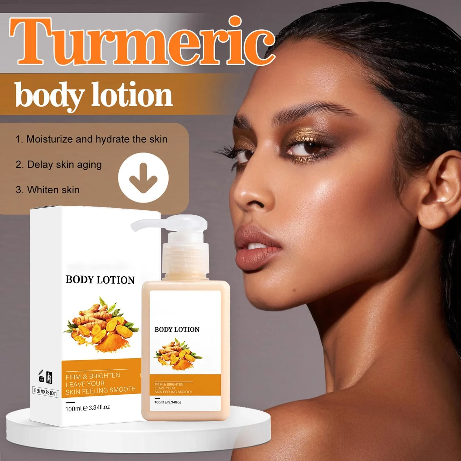 Молочко для тіла Turmeric, 100 мл, ніжне зволоження, зволоження та освітлення, догляд за шкірою, зволожуюче молочко для тіла, фото №4