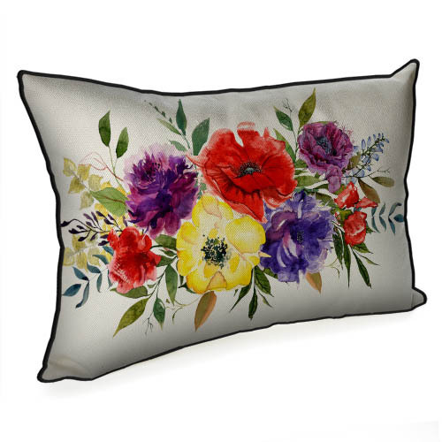 Внутрішня подушка з сумкою Букет маками 45x32 см 43PHB_23M021, фото №1
