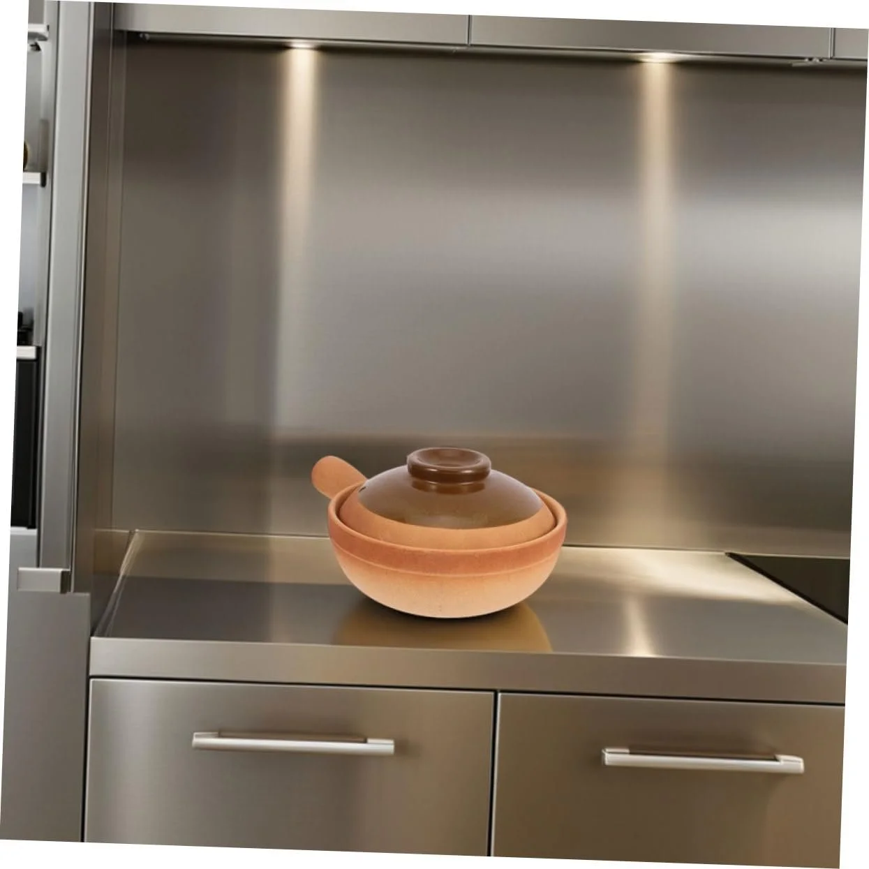 Ківш BESTYASH з кришкою глиняний для здорового приготування, фото №3