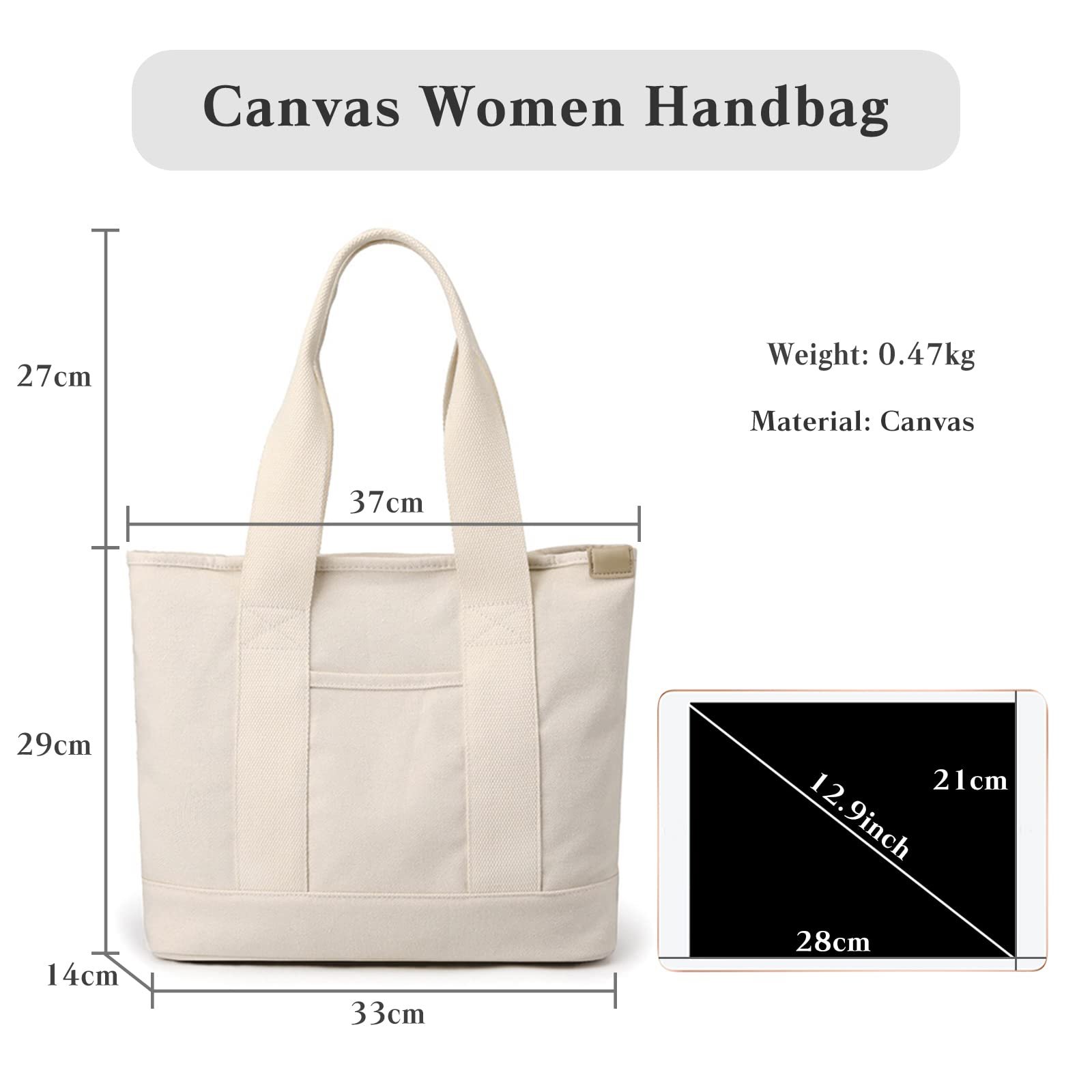 Сумка-тоут жіноча Corios полотняна, велика, багатофункціональна, на плече, повсякденна, біла, L, фото №3 Сумка-тоут жіноча Corios полотняна, велика, багатофункціональна, на плече, повсякденна, біла, L, фото №3