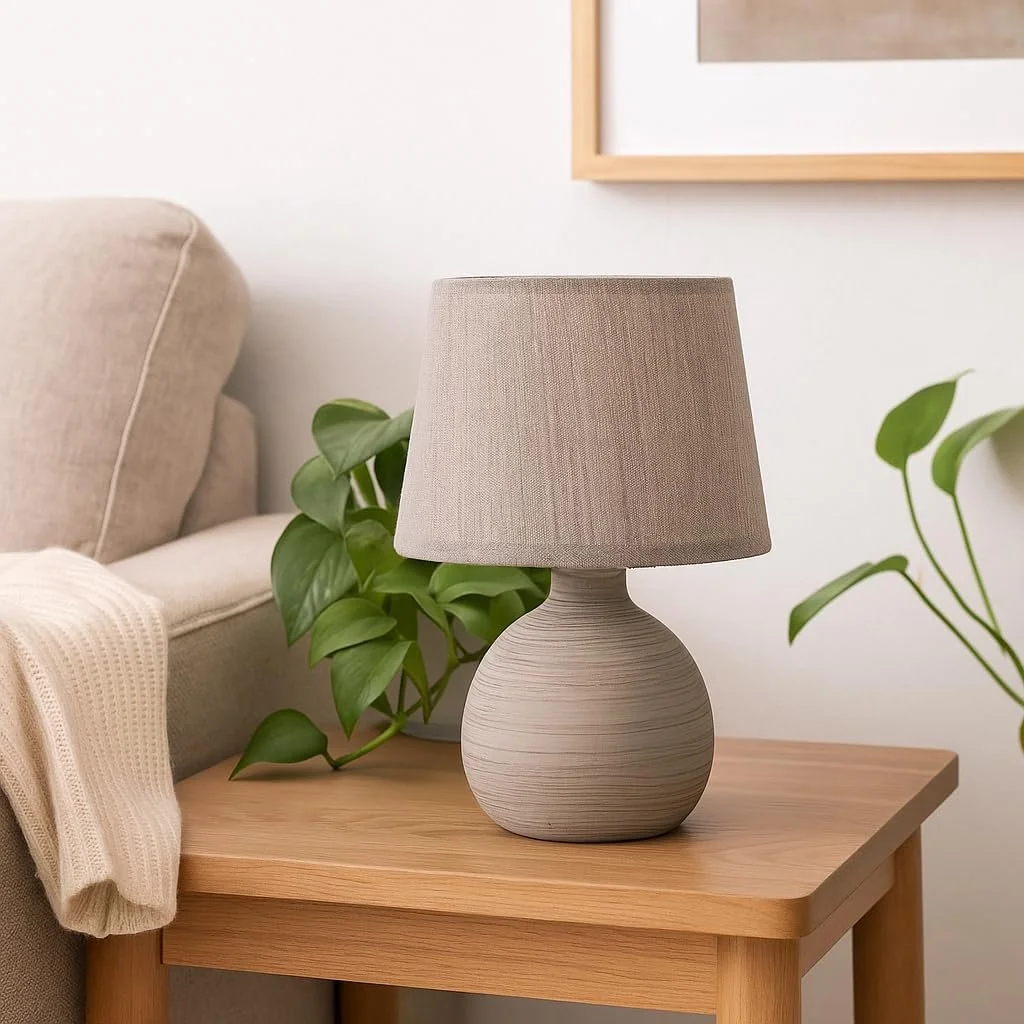 Настільна лампа Luxus London H 25 x Діаметр 18 E14 Кераміка Коричневий, фото №3