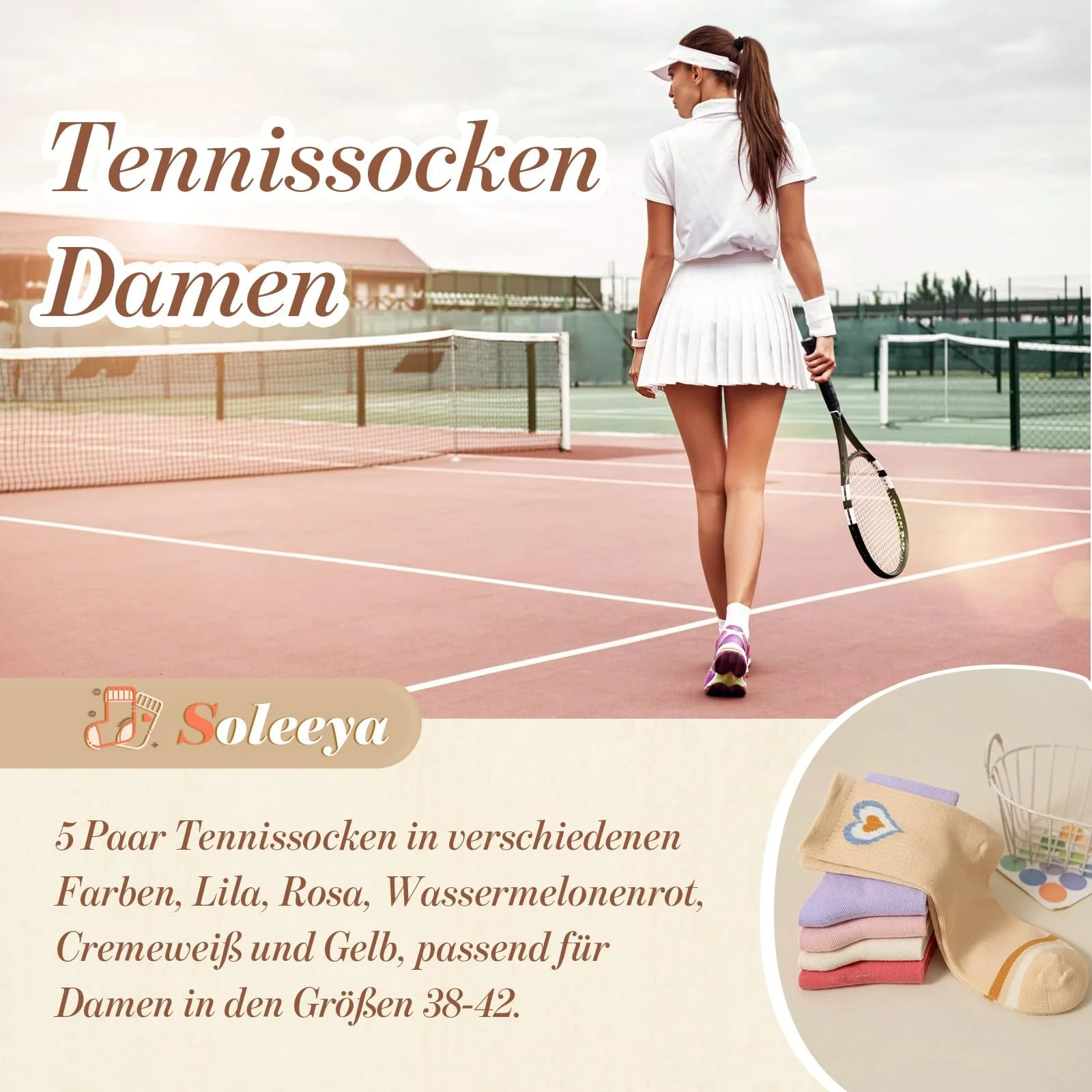 Шкарпетки тенісні Кольорові з сердечками Жіночі 38-42, фото №5