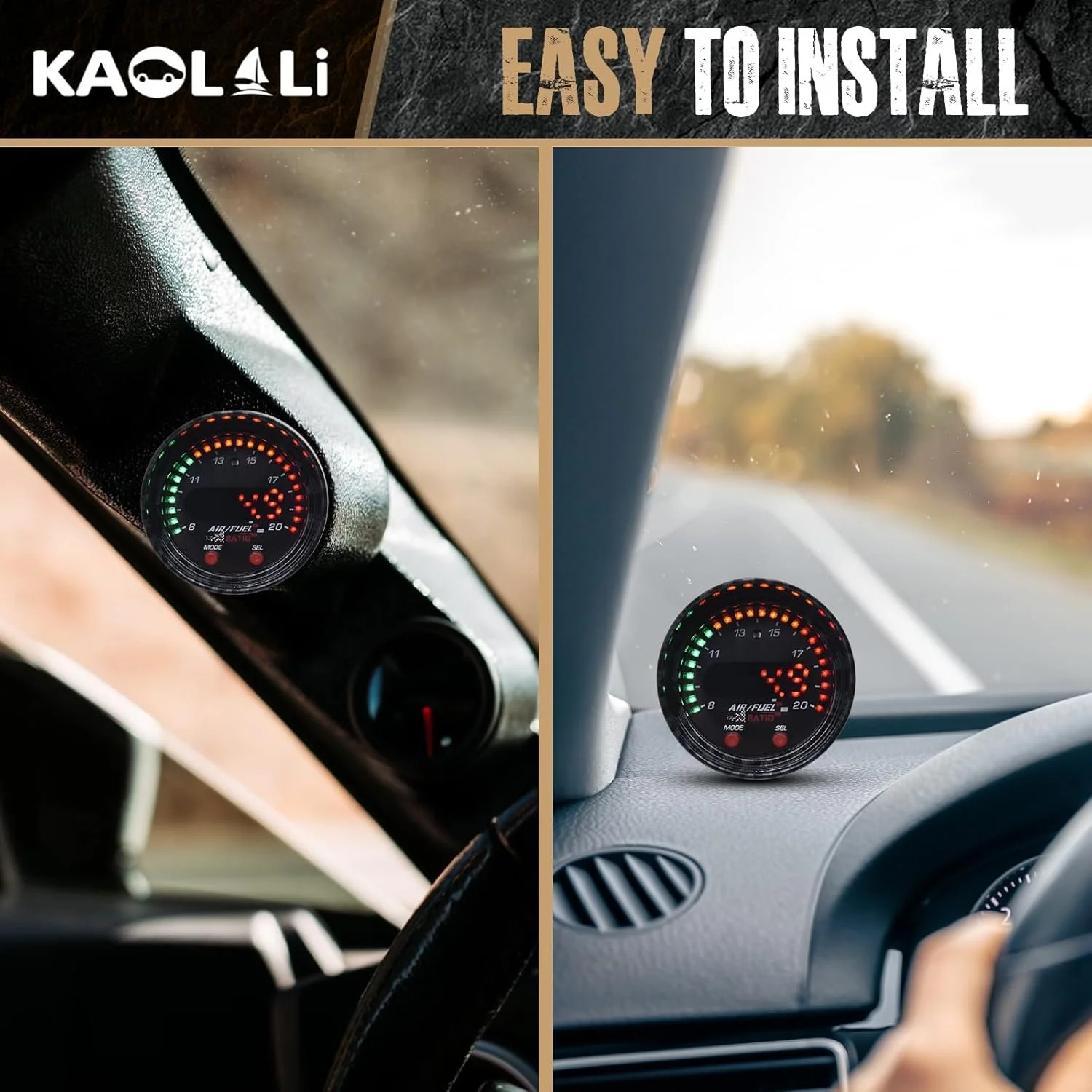 Широкосмуговий датчик співвідношення повітря/палива KAOLALI 30-0300 X-Series UEGO 52мм Чорний, фото №6