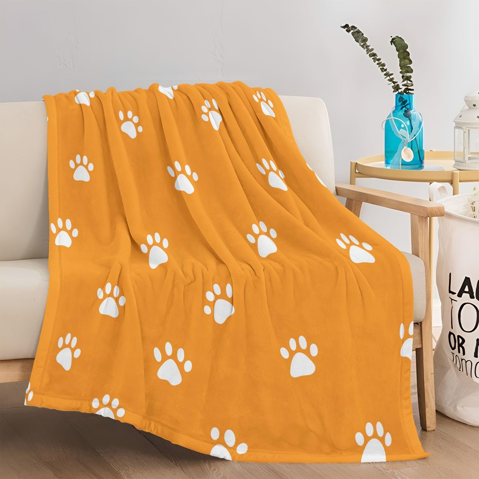 Плед Fluffy М'який, Плед з милим принтом лапки з високоякісного фланелевого матеріалу, фото №4 Плед Fluffy М'який, Плед з милим принтом лапки з високоякісного фланелевого матеріалу, фото №4