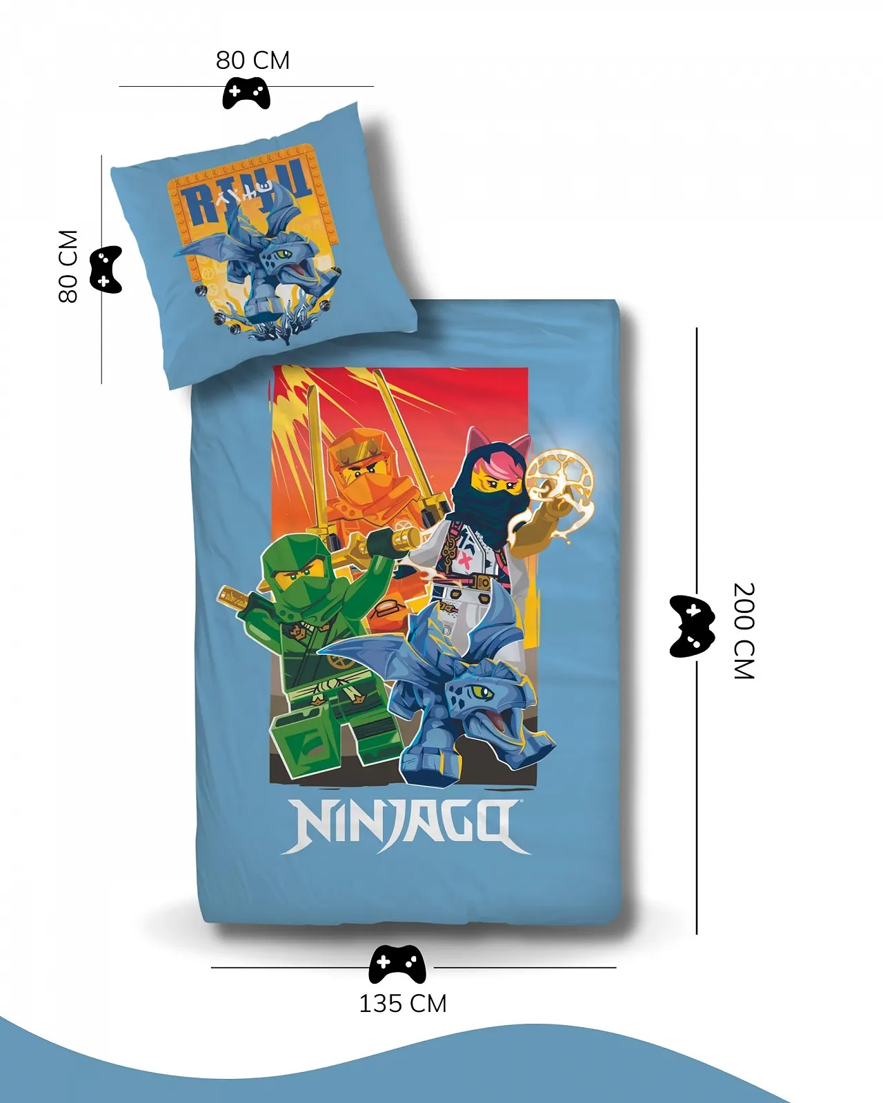 Постельное белье детское Lego Ninjago Rise of the Dragons 100% Хлопок 135 x 200 см, фото №5