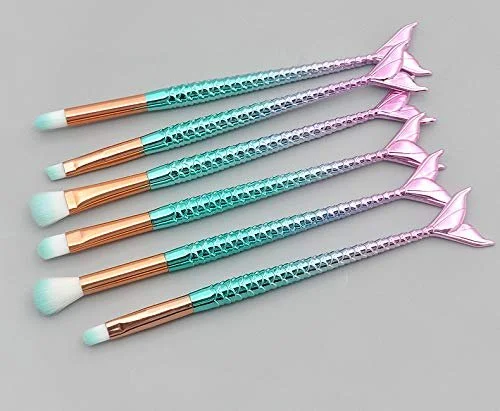 Набір пензлів для макіяжу Gshy, 6 штук, русалка, для очей, фото №3