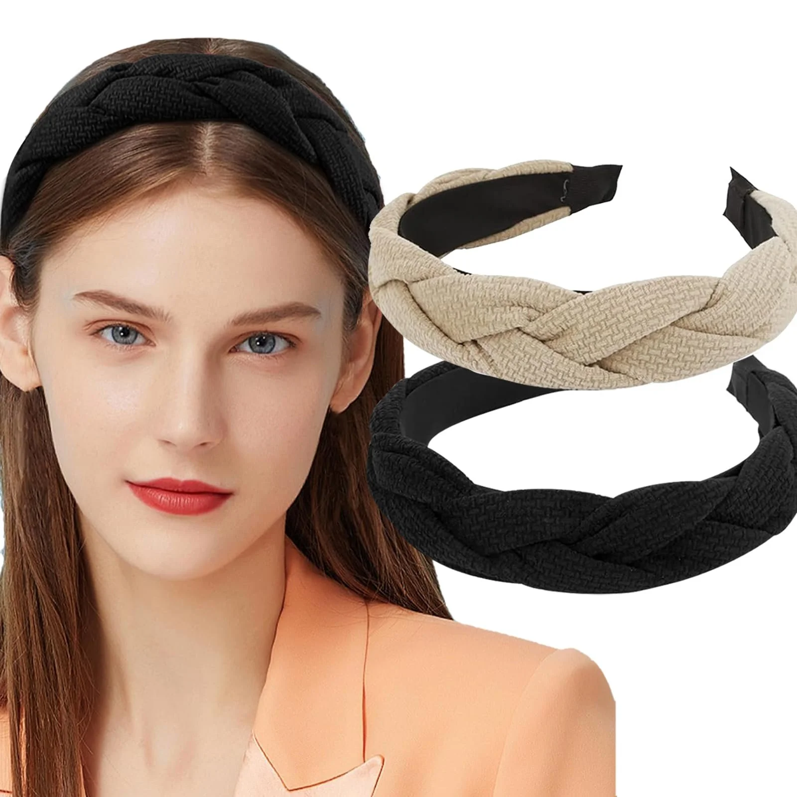 Обруч на голову Плетена Тканинна Широка, фото №1