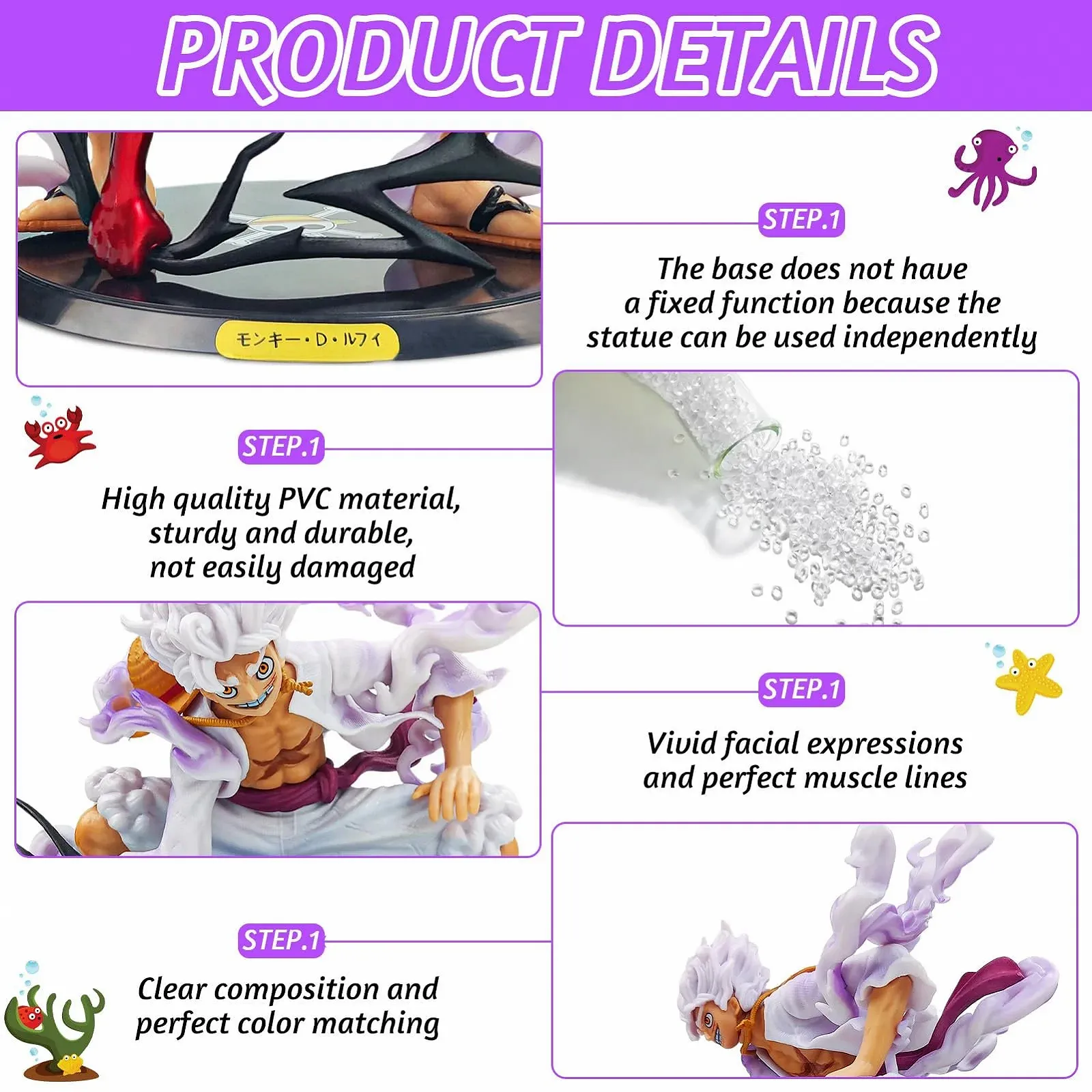 Фигурка BGTLJKD One Piece Luffy Gear 5 17 см, фото №3