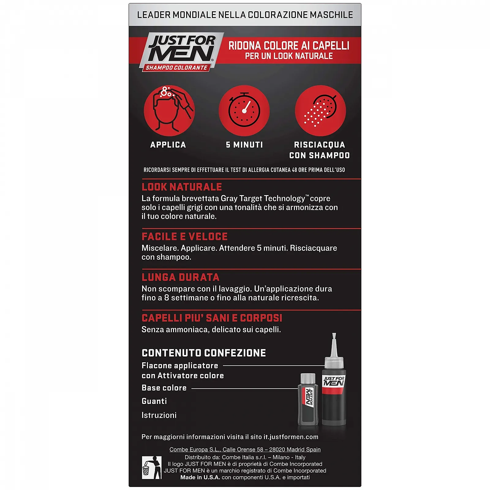 Фарба для волосся Combe Italy Black 30 мл, фото №2 Фарба для волосся Combe Italy Black 30 мл, фото №2