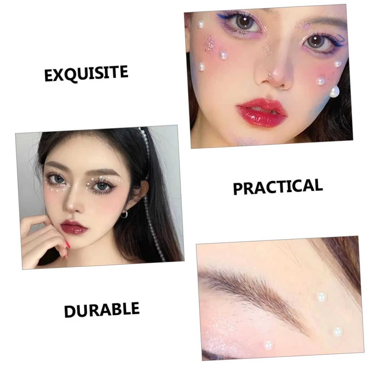 Бусины для ногтей 6 листов ABS White, фото №4