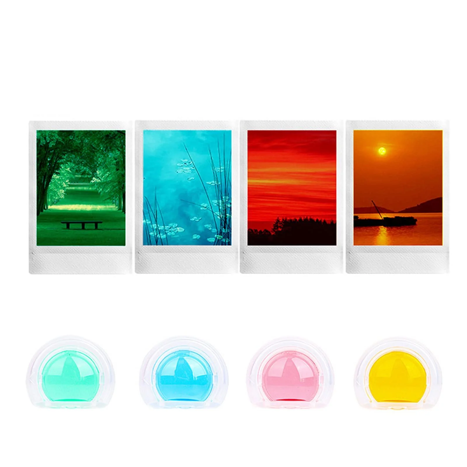 Набор линз-фильтров MUZIRI KINOKOO для Fuji Instax Mini 12 4 Colors (Blue, Green, Yellow, Pink), фото №2