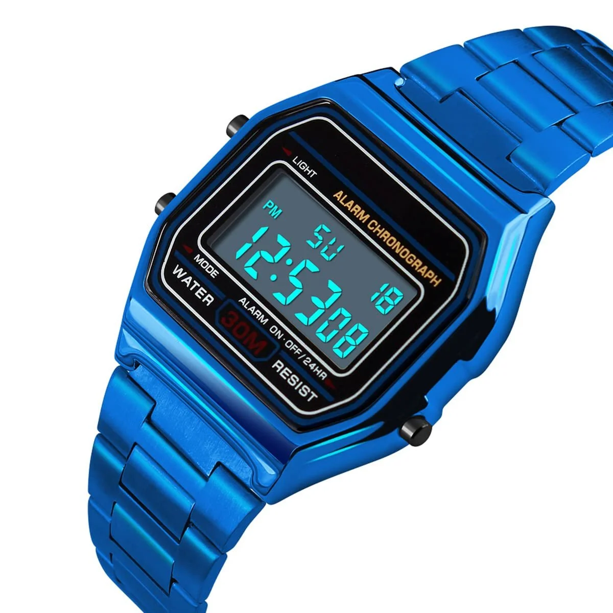 Годинник наручний Nicoone Luxury Business 30M Waterproof Stainless Steel Sports Digital, синій, Браслет, фото №6 Годинник наручний Nicoone Luxury Business 30M Waterproof Stainless Steel Sports Digital, синій, Браслет, фото №6