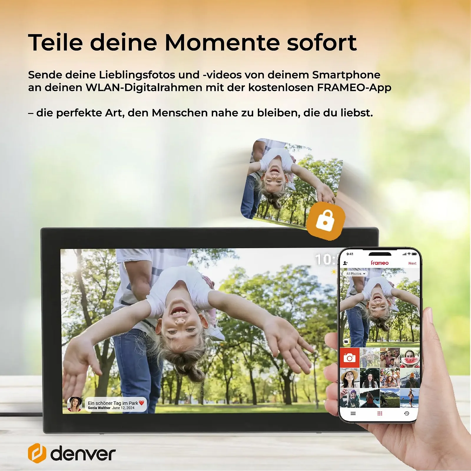 Цифровая фоторамка Denver PFF-2160 21.5" Full HD IPS Touch Screen WiFi Black, фото №1