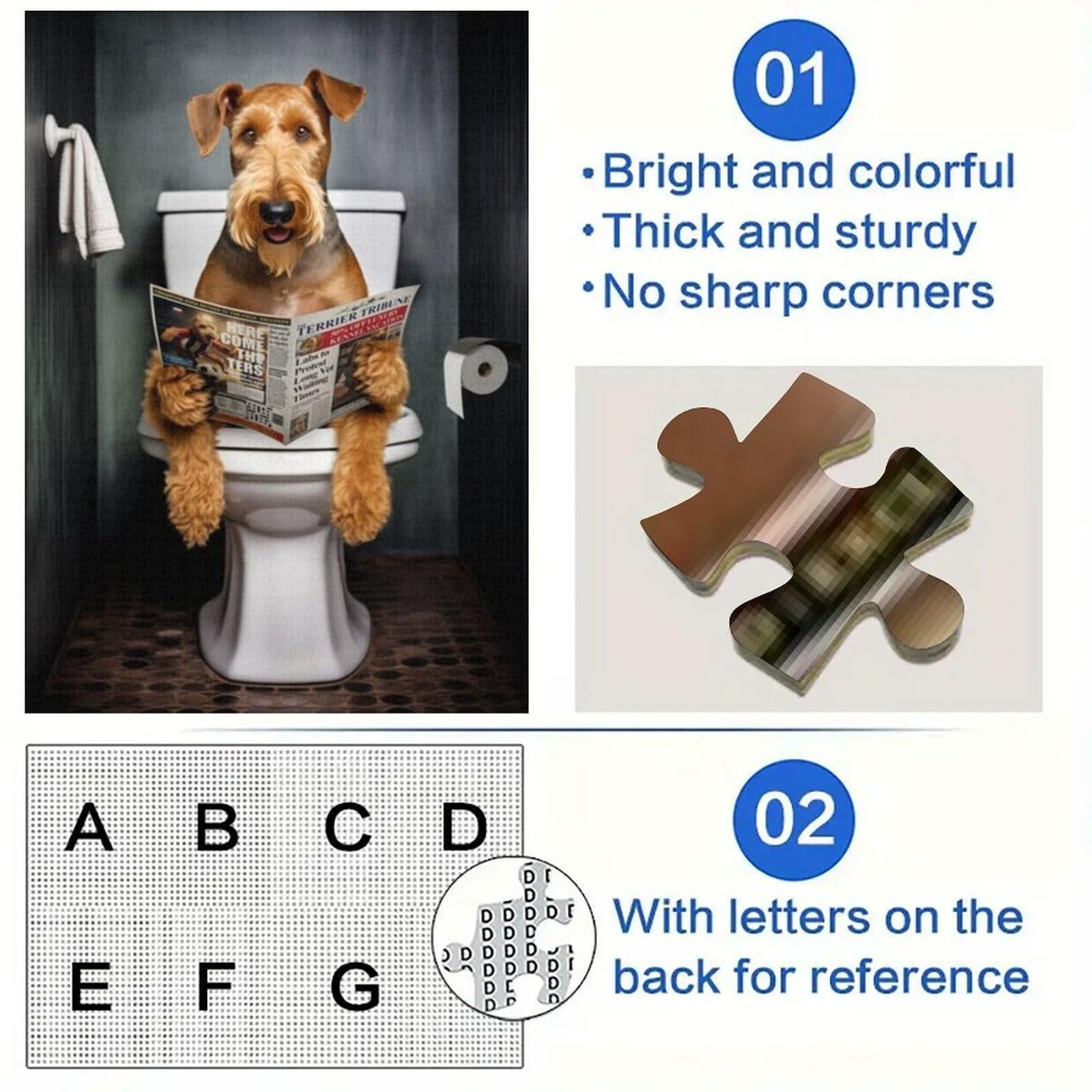 Пазл Airedale Terrier on the Toilet 1000 елементів 26 x 38 см, фото №4 Пазл Airedale Terrier on the Toilet 1000 елементів 26 x 38 см, фото №4