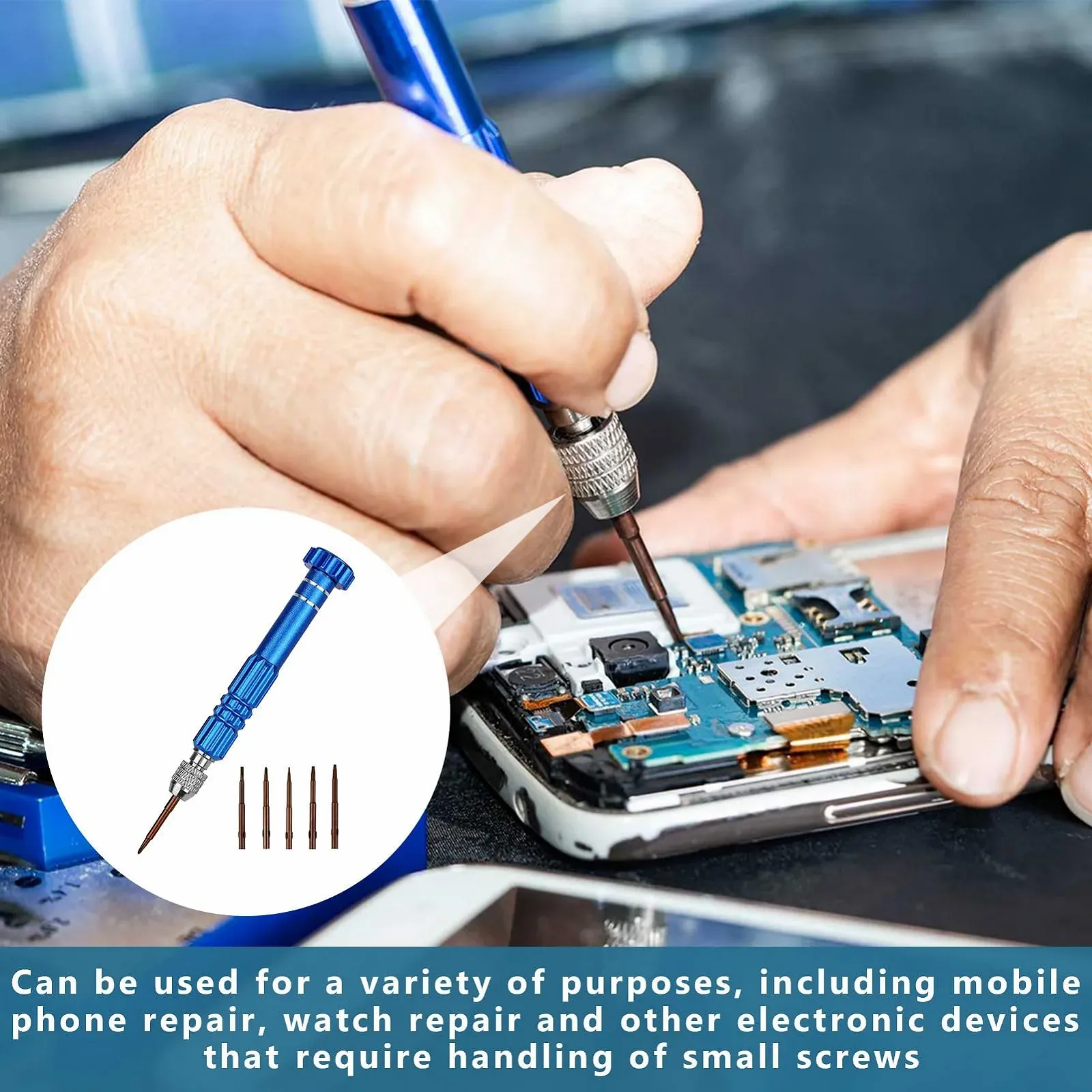 Набір викруток Mini 5-в-1 багатофункціональний з плоским шліцом з нержавіючої сталі для ремонту комп'ютерів, фото №6