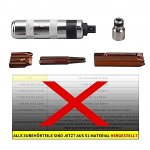 Набір ударних викруток 1/2 дюйма 12 штук S2 Steel synthetic.ua - Фото 1