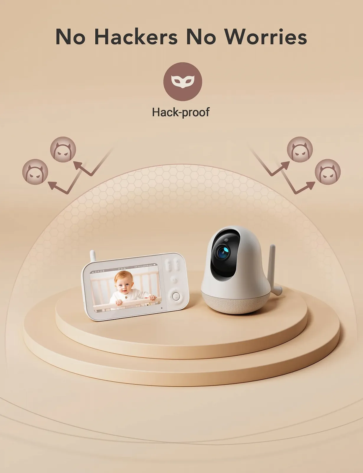 Відеоняня Nooie 5" 720P HD 4000 mAh Pan Tilt Zoom, фото №3
