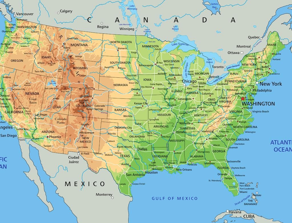 Пазл Lais Puzzle Детальная физическая карта Соединенных Штатов Америки с подписями 1000 деталей, фото №2 Пазл Lais Puzzle Детальная физическая карта Соединенных Штатов Америки с подписями 1000 деталей, фото №2