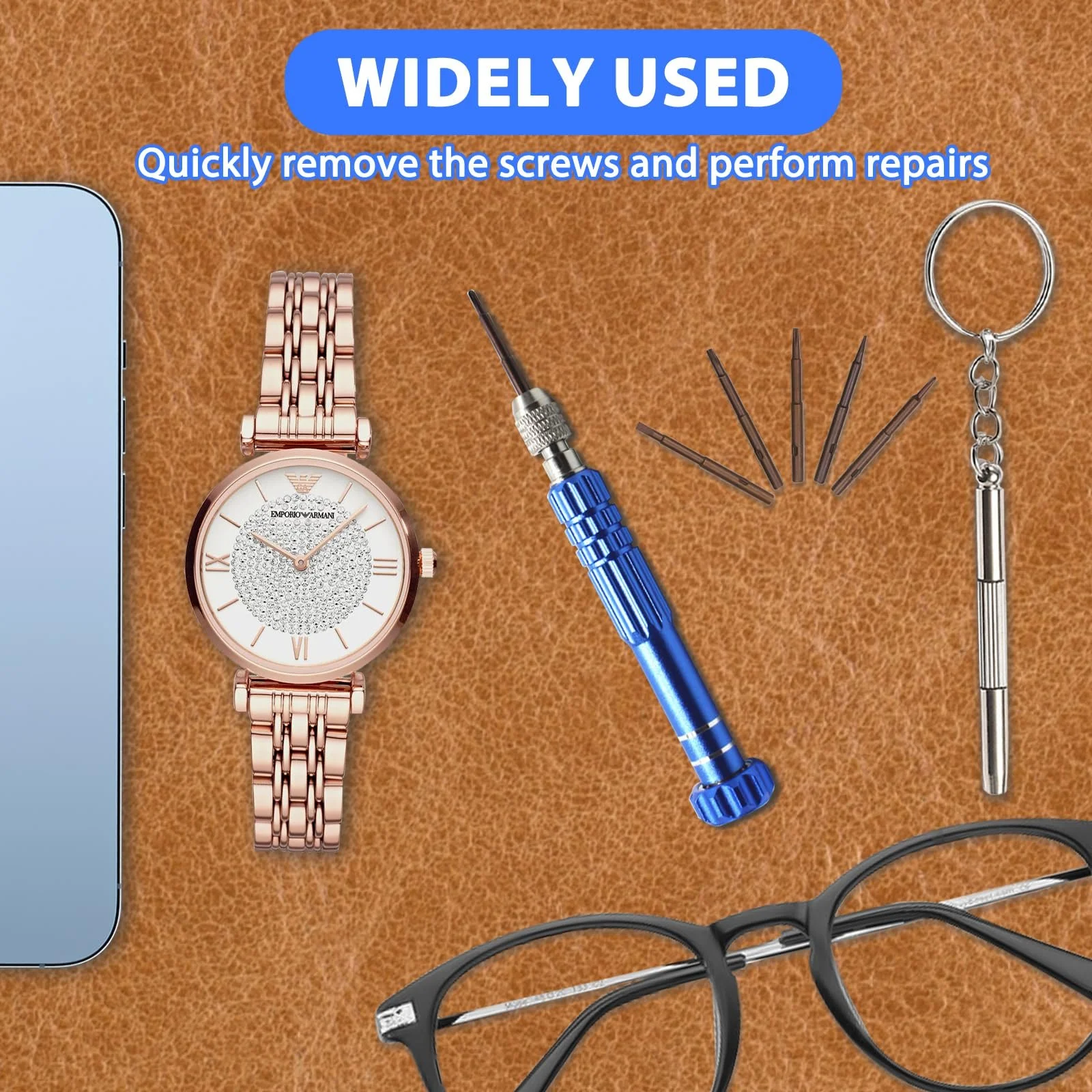 Набір Mini Multifunctional 3 в 1 викрутка для окулярів, годинників, іграшок та мобільних телефонів, фото №6