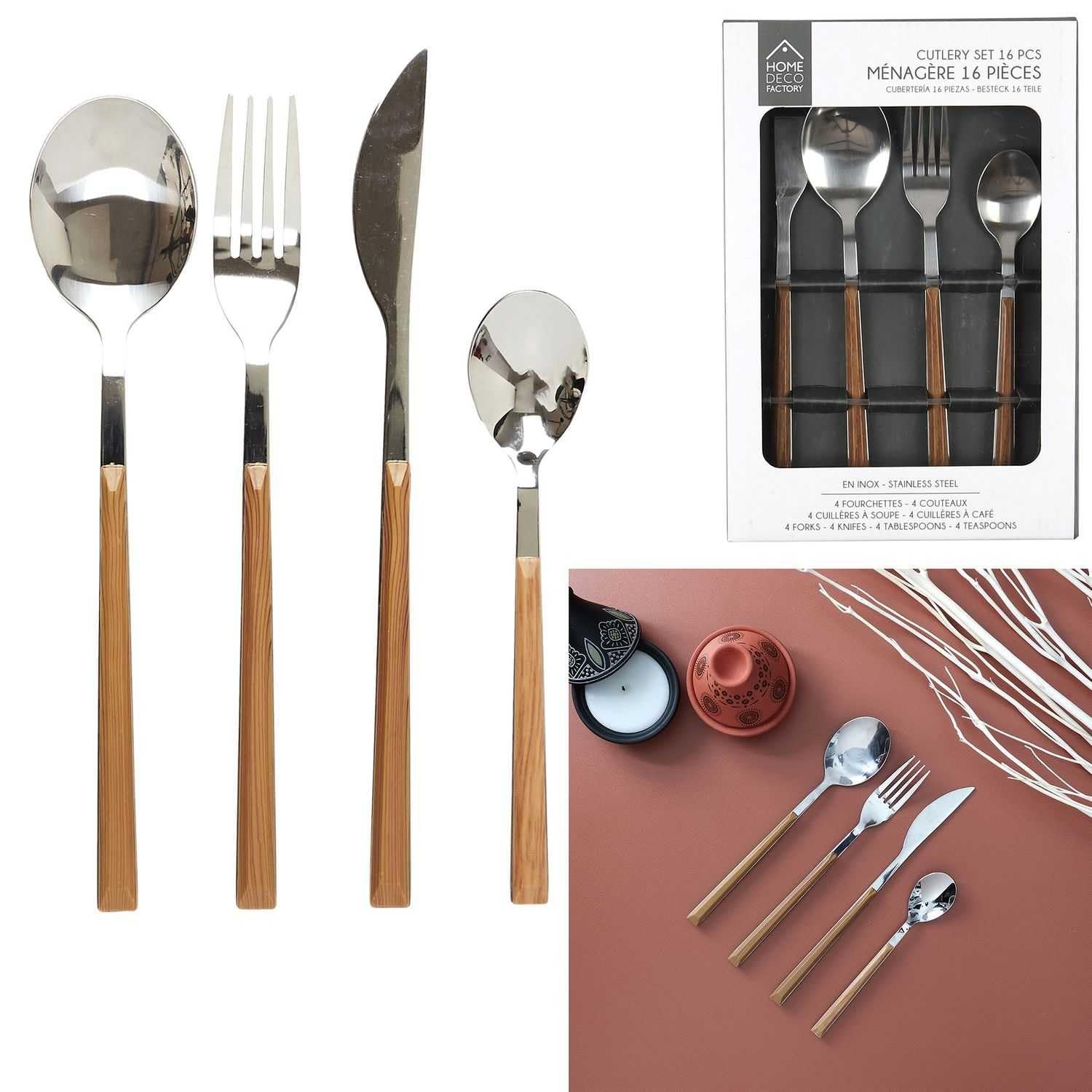 Набор столовых приборов Home Deco Factory KA5991, 16 предметов, фото №2 Набор столовых приборов Home Deco Factory KA5991, 16 предметов, фото №2