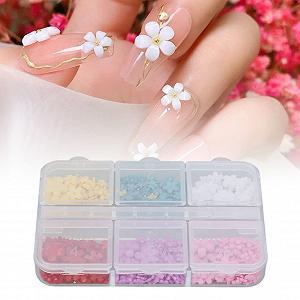 3D Цветы для ногтей, 6 цветов, Набор украшений из искусственной смолы для DIY, Цветочный дизайн synthetic.ua - Фото 1