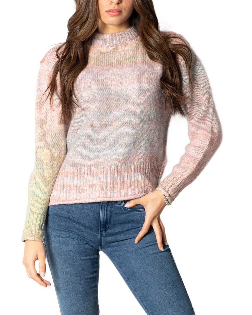 Пуловер ONLGRACE LIFE L/S PULLOVER EX KNT 15231323-Pink Nectar-Detail:W. MELANGE ONLY S, фото №1