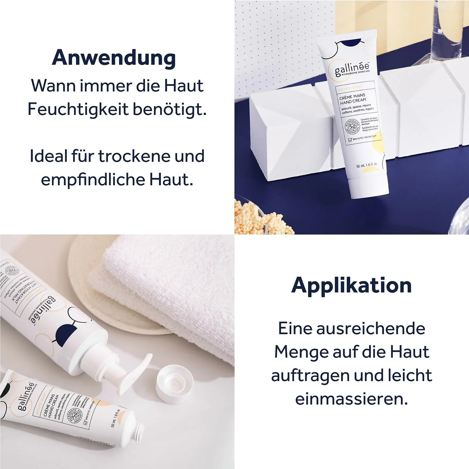 Крем для рук Gallinée Natural Triple Biotic с маслом ши, 50 мл, фото №5