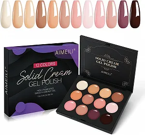 Твердий гель для нігтів AIMEILI 12 кольорів, кремовий гель-лак - Фото 1