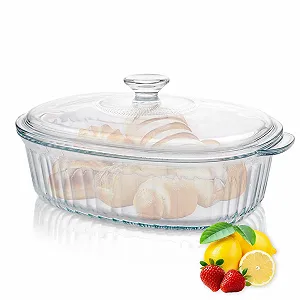 Форма для запекания с крышкой 2,8 л стеклянная 31 x 21,5 x 13 см - Фото 1