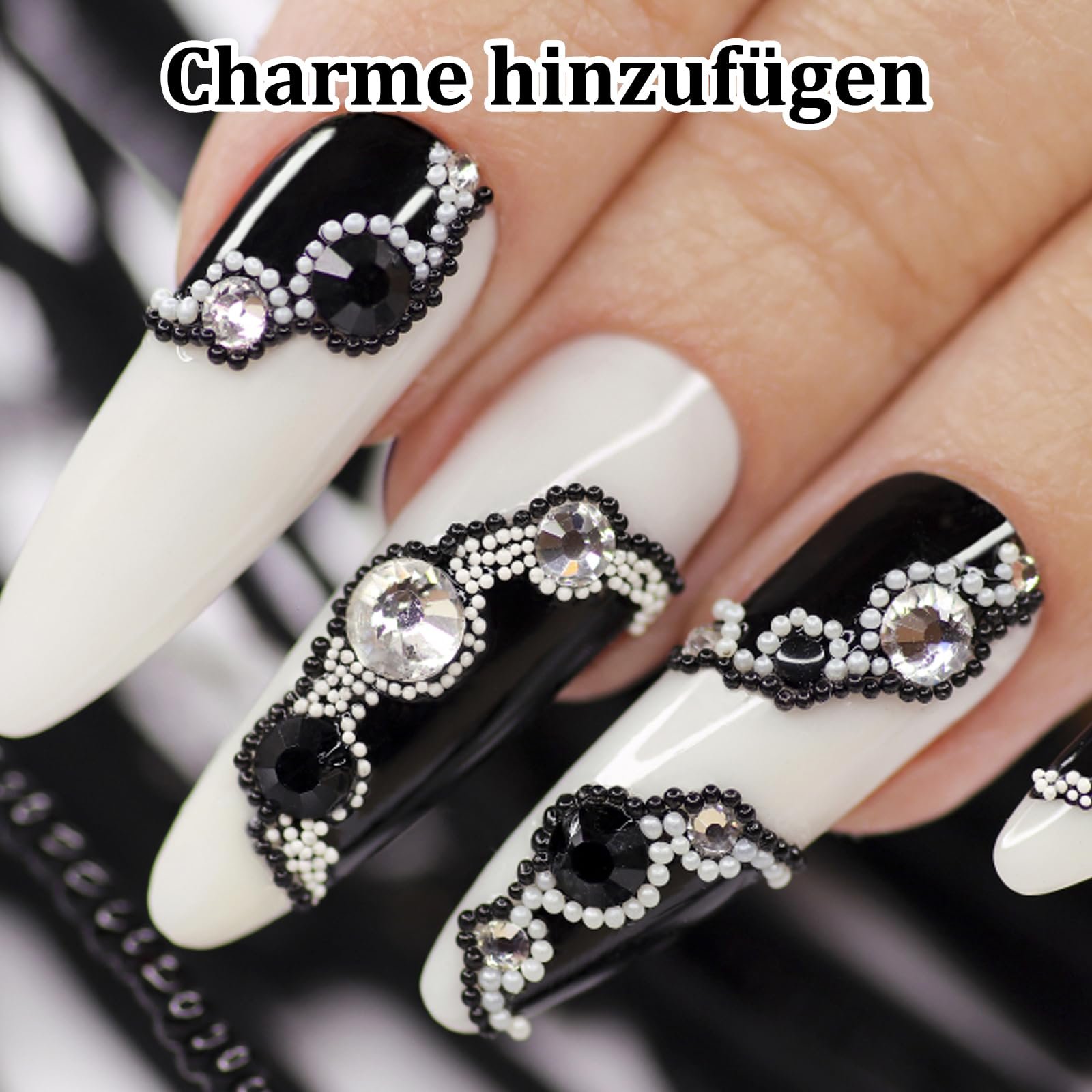 Украшения для ногтей, набор из 5 предметов со стразами и бусинами для дизайна ногтей, DIY поделок и модных аксессуаров, включает 2 коробки разных размеров и цветов, фото №4