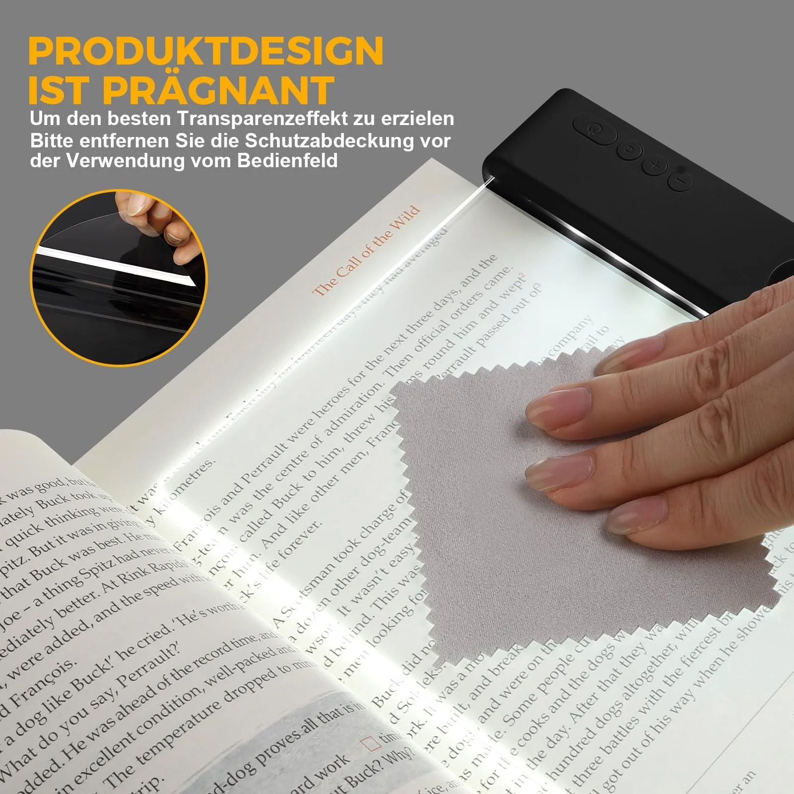 Лампа для читання книг Smart LED Book Light портативна плоска 3 кольори світла таймер USB акумуляторна Чорна, фото №5