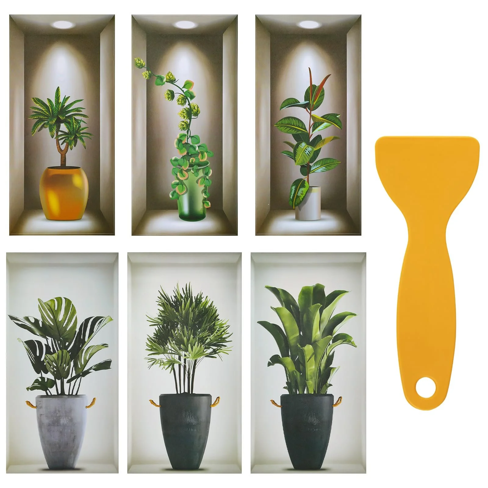 Набір наклейок на стіну 3D Green Plant PVC Бонсай у горщиках 6 шт. зі шпателем, фото №1 Набір наклейок на стіну 3D Green Plant PVC Бонсай у горщиках 6 шт. зі шпателем, фото №1