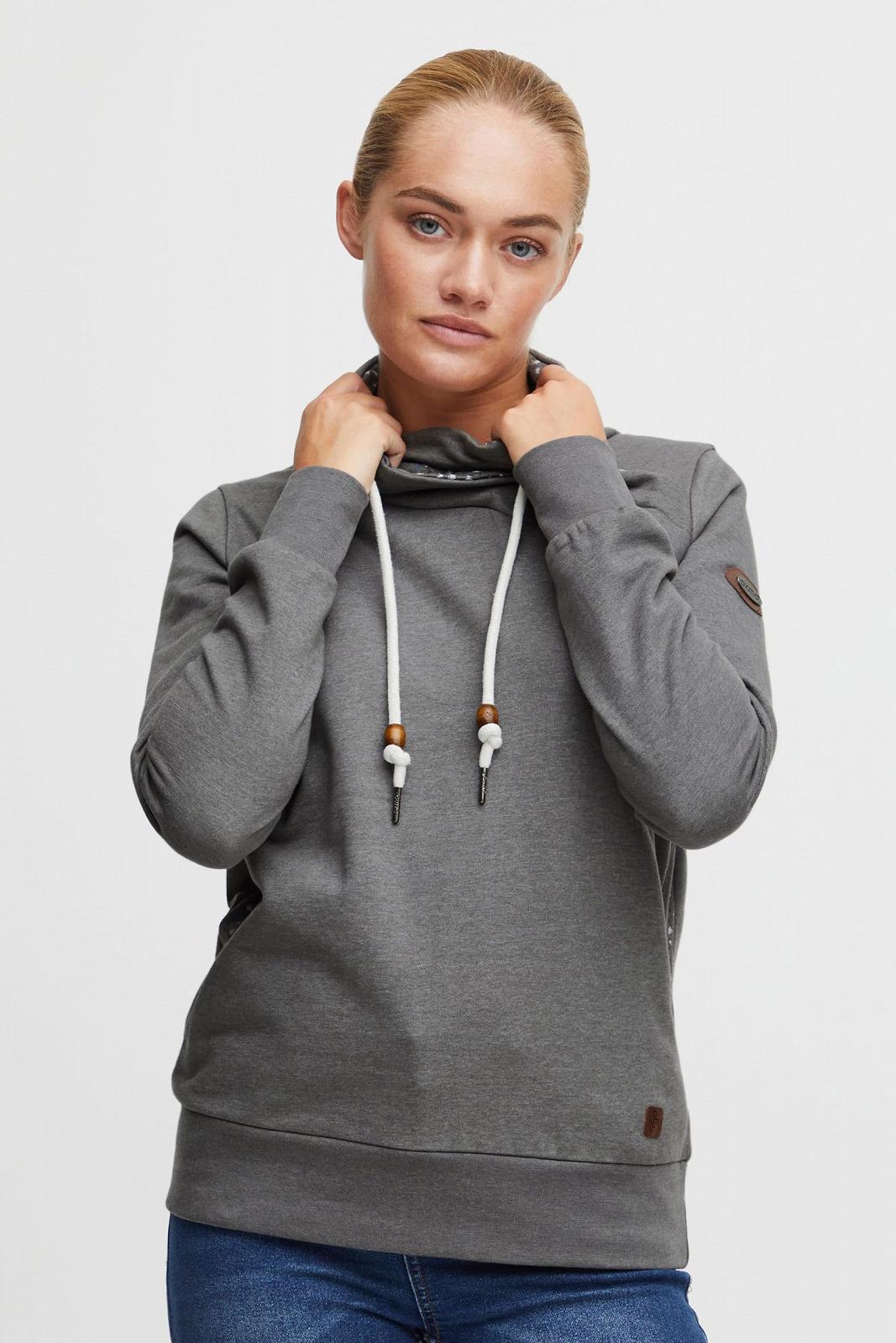 Женский длинный свитшот OXMO OXUdine Пуловер Длинный джемпер со шнурком с узором, фото №2 Женский длинный свитшот OXMO OXUdine Пуловер Длинный джемпер со шнурком с узором, фото №2